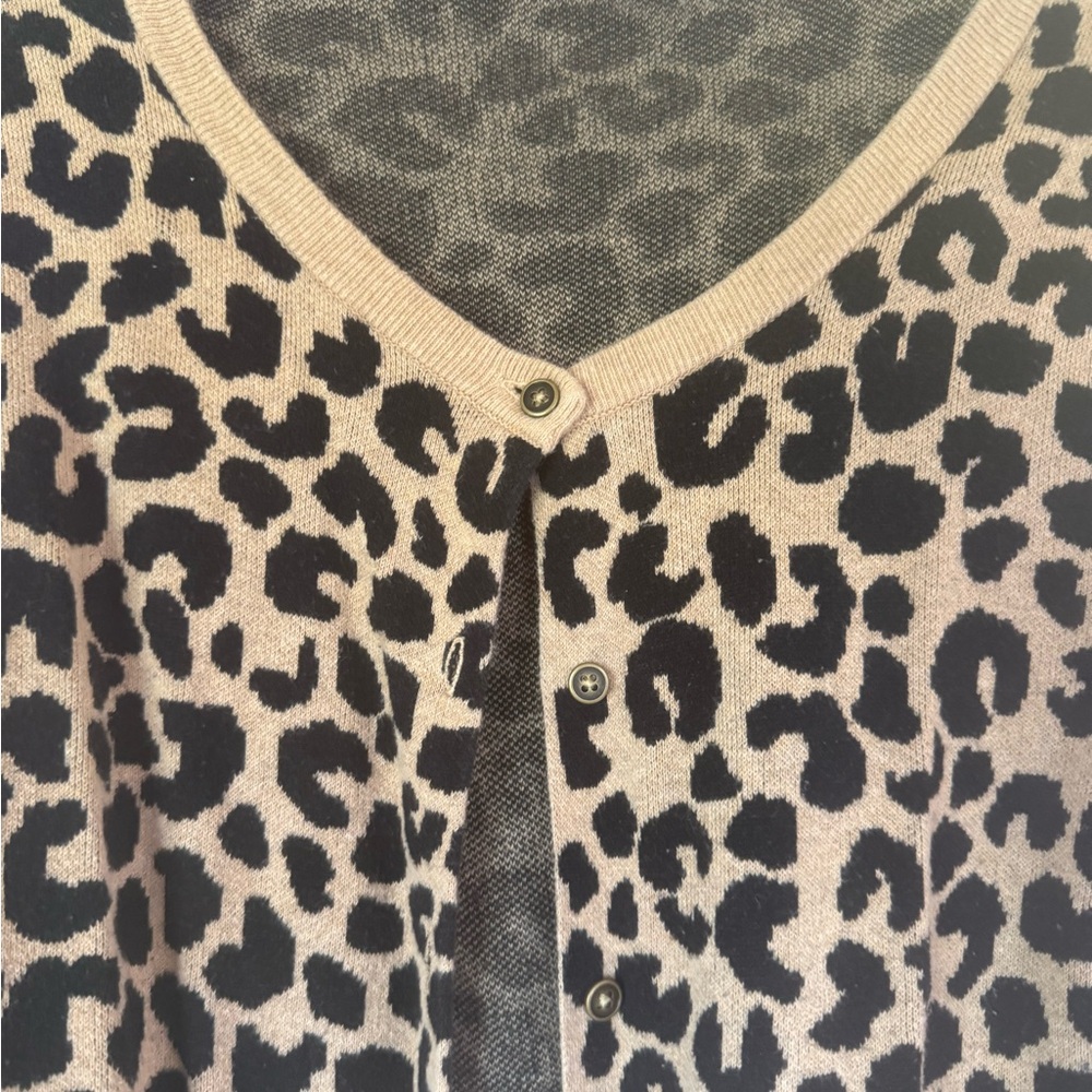 Target Leopard Print Cardigan - Black and Tan